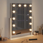 Espejo LED para Tocador Blanco 44 x 10 x 53 cm Vidrio y acero