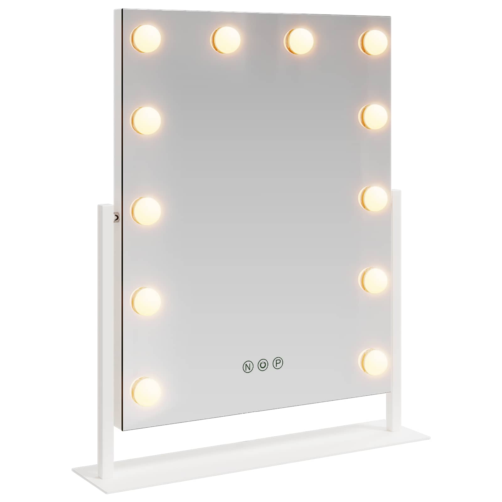 Espejo LED para Tocador Blanco 44 x 10 x 53 cm Vidrio y acero