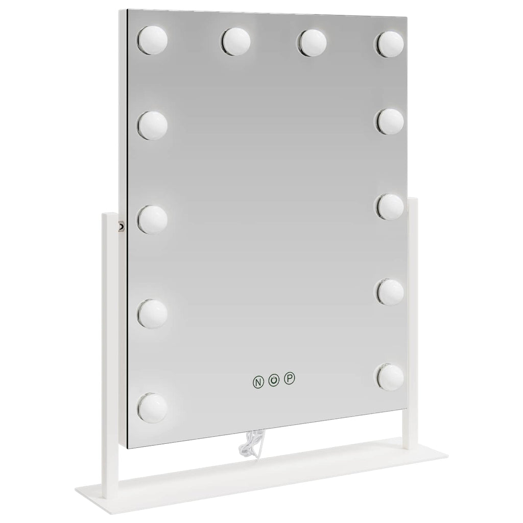 Espejo LED para Tocador Blanco 44 x 10 x 53 cm Vidrio y acero