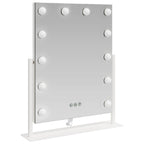 Espejo LED para Tocador Blanco 44 x 10 x 53 cm Vidrio y acero