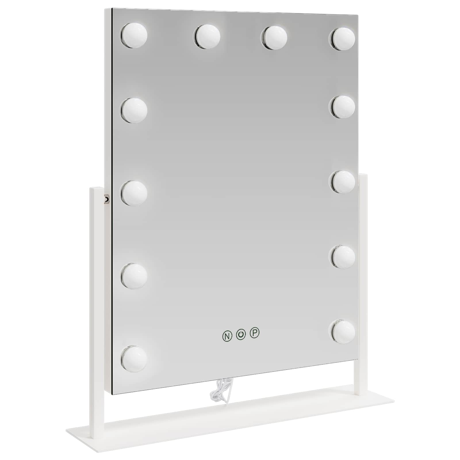 Espejo LED para Tocador Blanco 44 x 10 x 53 cm Vidrio y acero