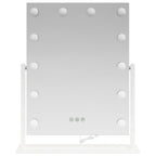 Espejo LED para Tocador Blanco 44 x 10 x 53 cm Vidrio y acero
