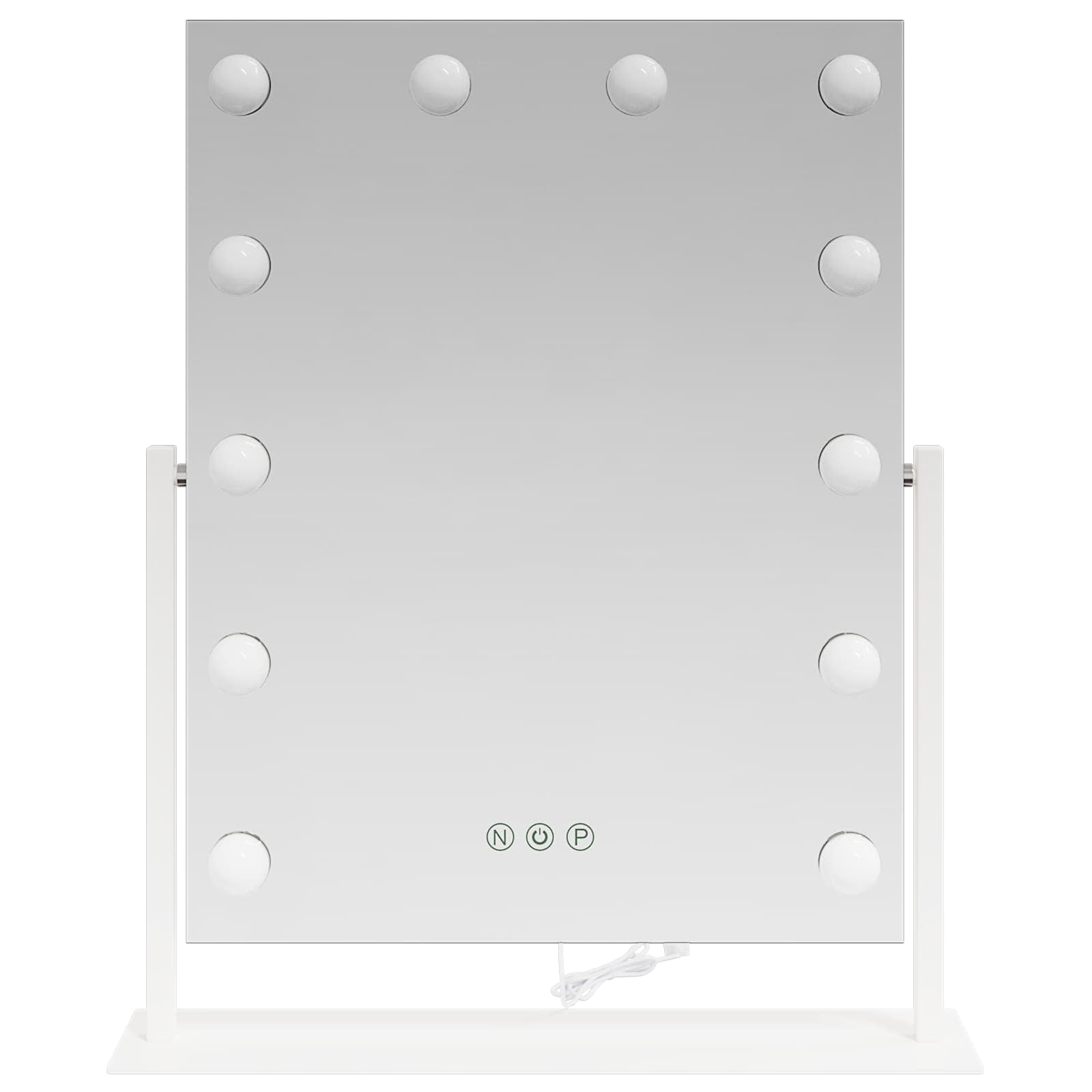 Espejo LED para Tocador Blanco 44 x 10 x 53 cm Vidrio y acero
