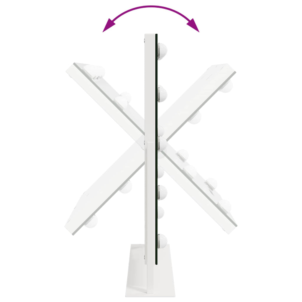 Espejo LED para Tocador Blanco 44 x 10 x 53 cm Vidrio y acero
