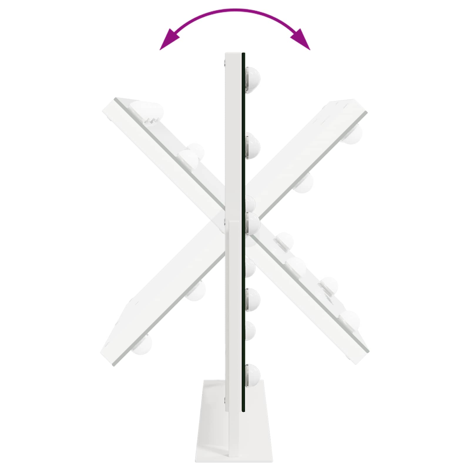 Espejo LED para Tocador Blanco 44 x 10 x 53 cm Vidrio y acero