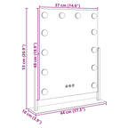 Espejo LED para Tocador Blanco 44 x 10 x 53 cm Vidrio y acero
