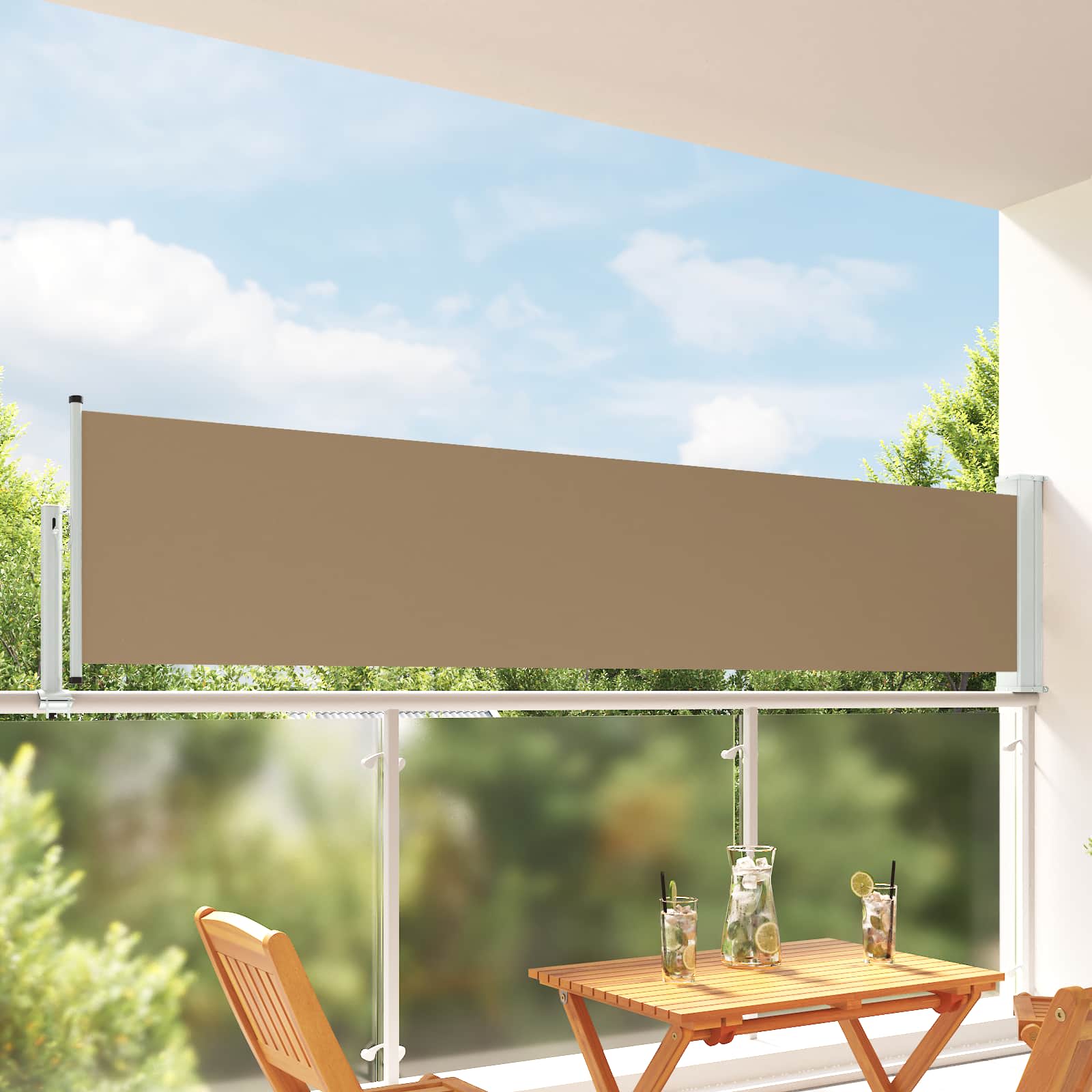 Toldo lateral 100% poliéster hierro acero