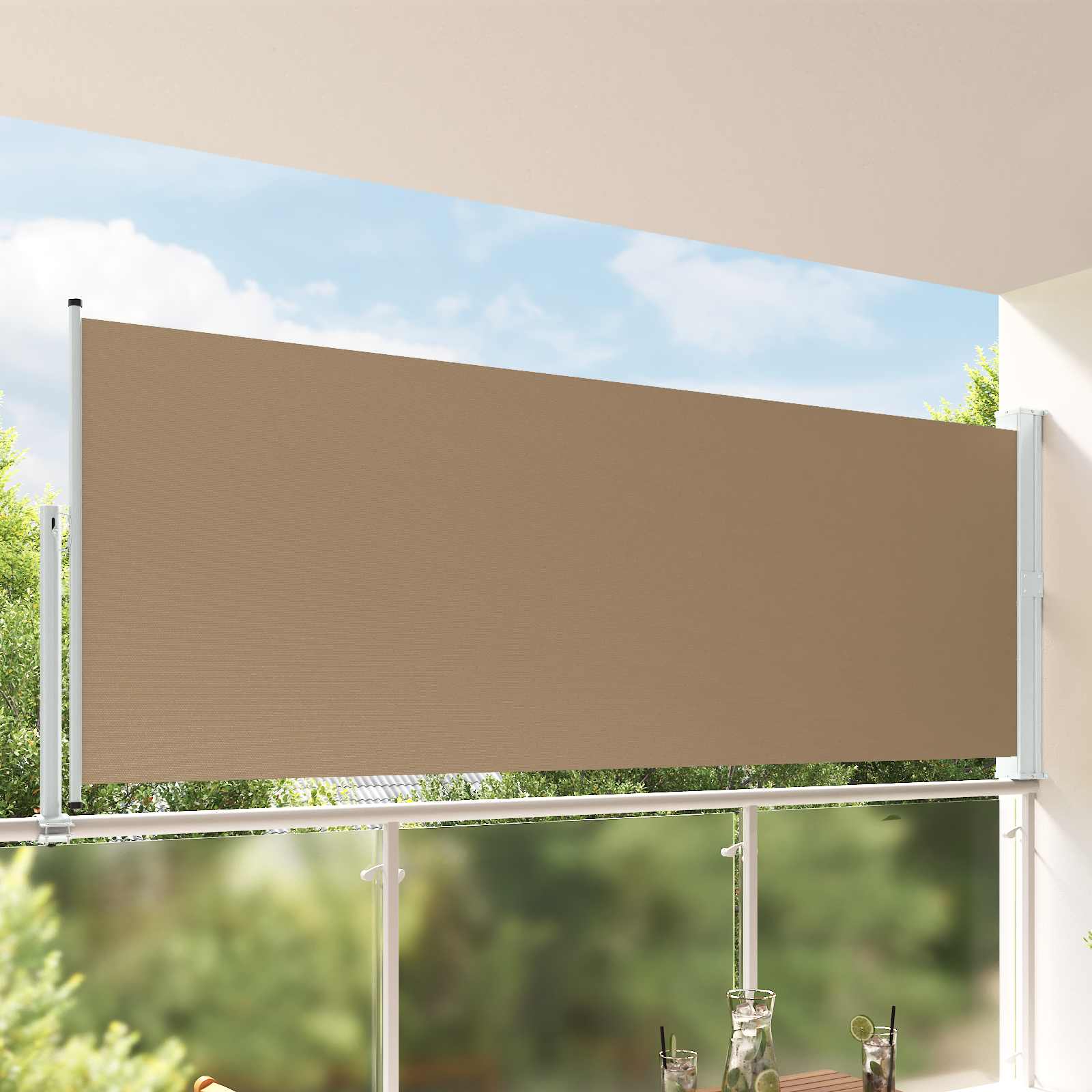 Toldo lateral 100% poliéster hierro acero