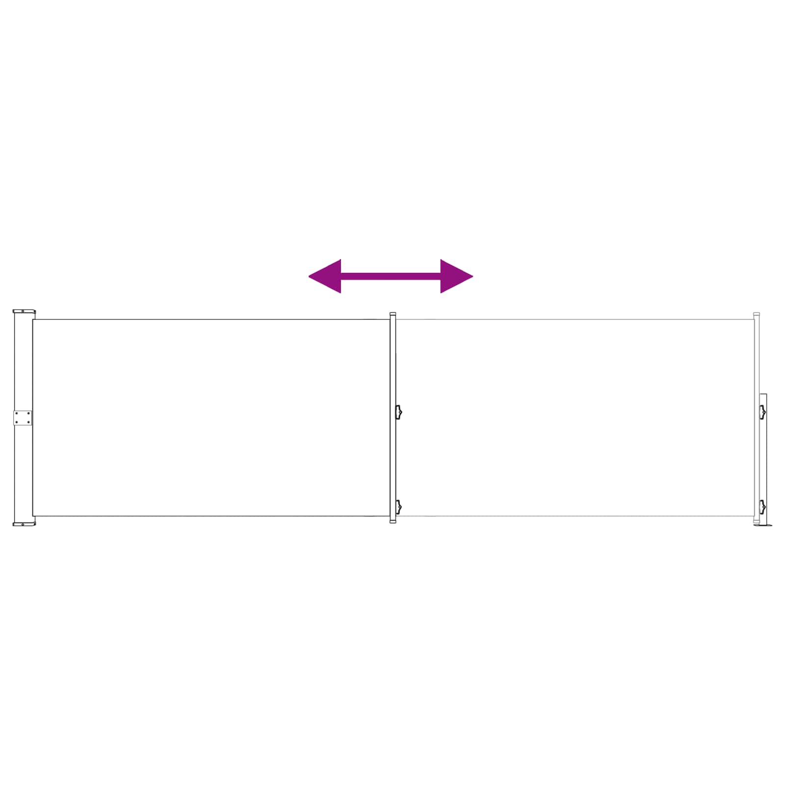 Toldo lateral retráctil 100% poliéster hierro acero
