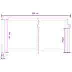 Toldo lateral retráctil Arena 300 x 100 cm Poliéster
