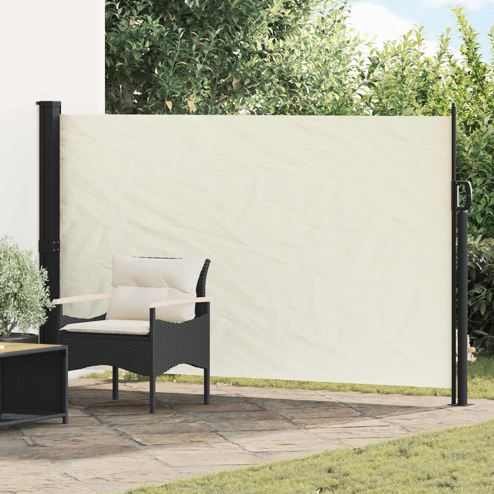 Retractable Side Awning Sand 300 x 100 cm Polyester