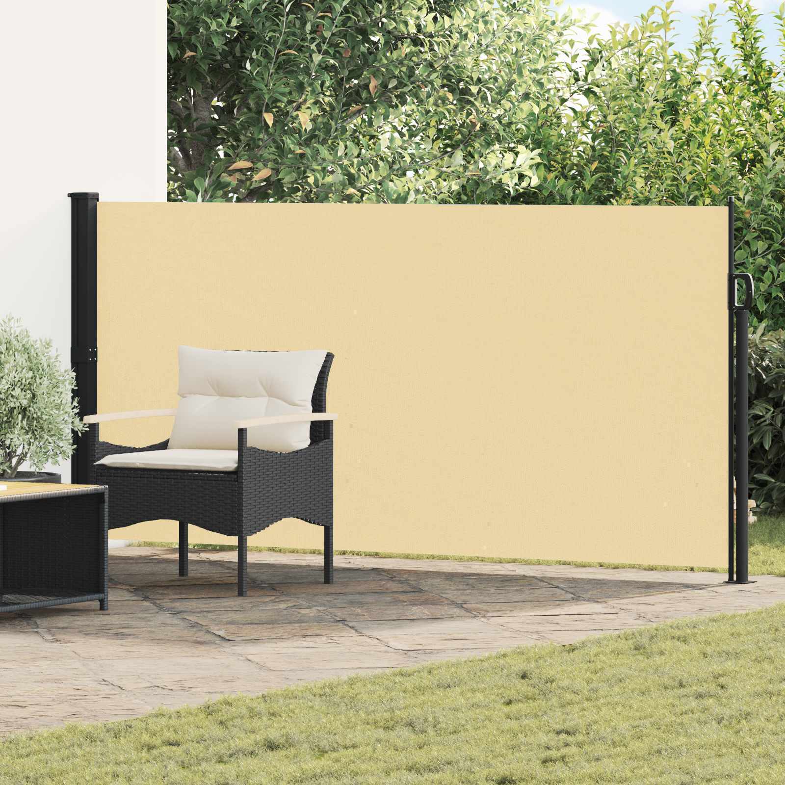 Retractable Side Awning Sand 300 x 100 cm Polyester