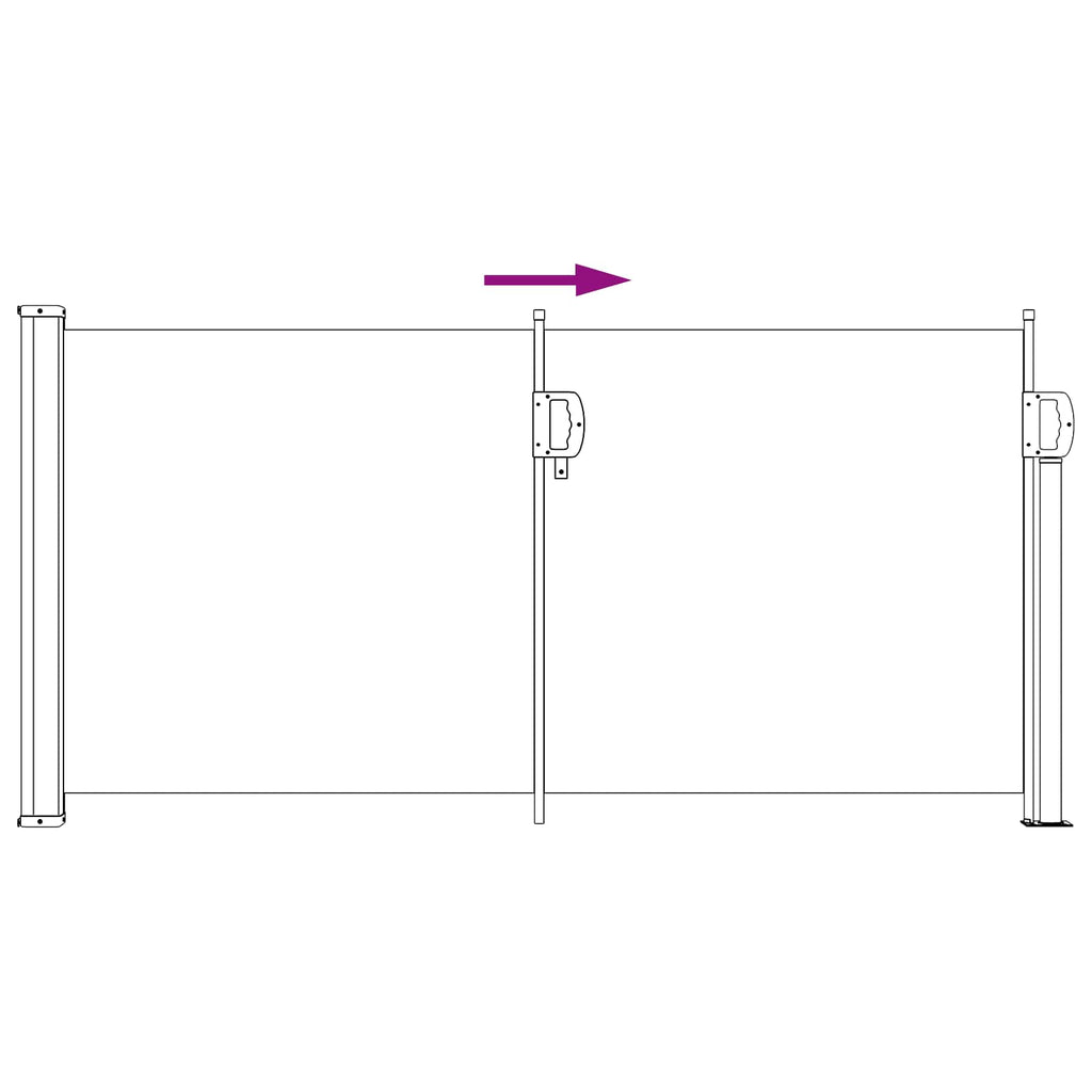 Toldo lateral retráctil 100% poliéster hierro acero