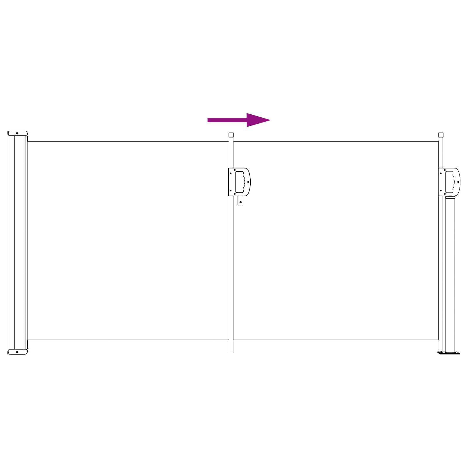 Toldo lateral retráctil 100% poliéster hierro acero
