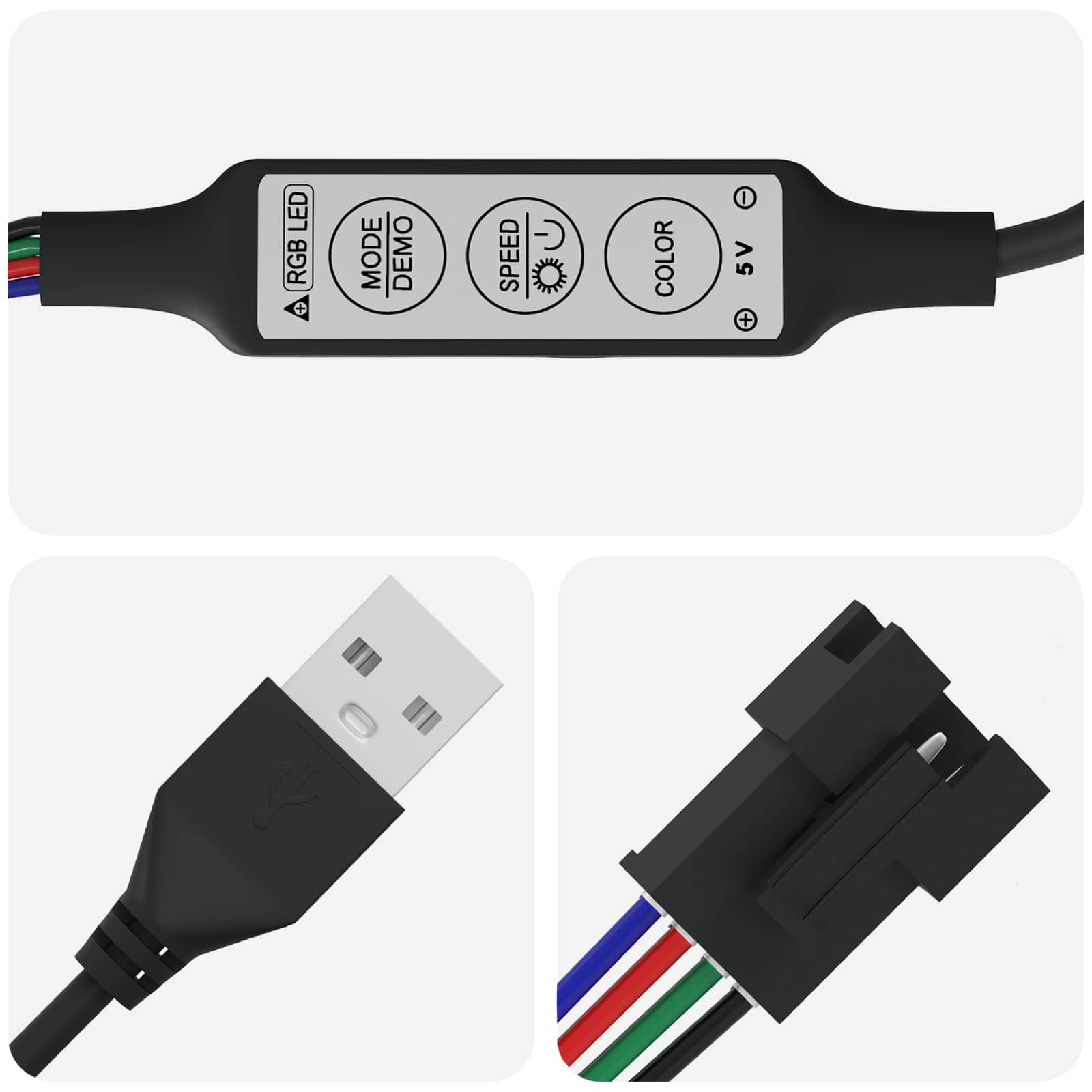 Tira LED 2 pcs Negro y 1745 mm Cobre y plástico