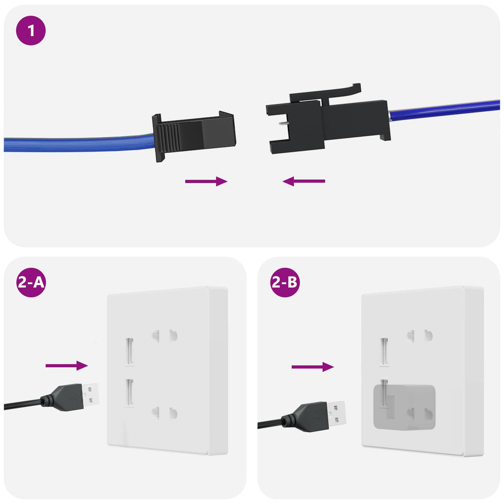 Tira LED 2 pcs Negro y 1745 mm Cobre y plástico