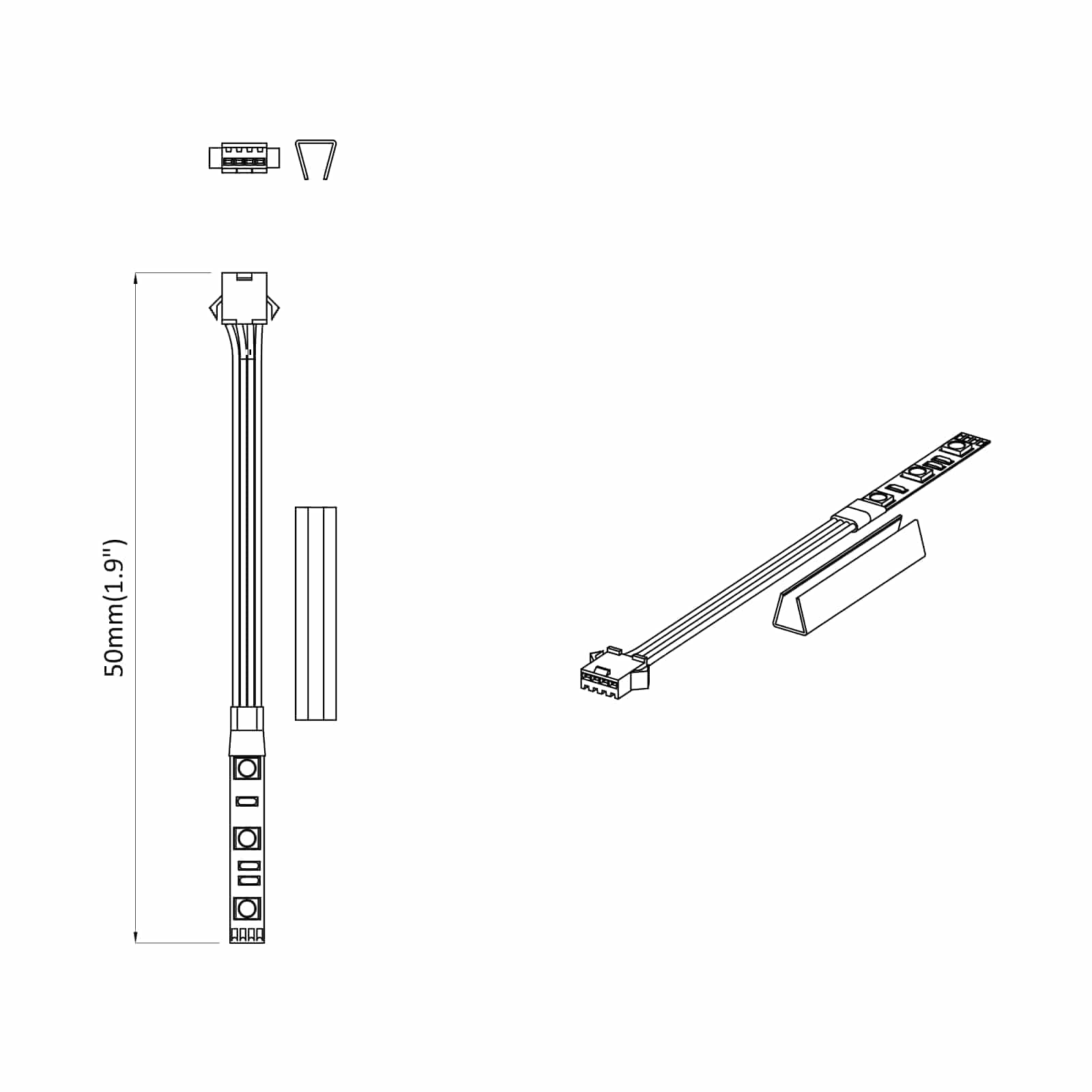 Tira LED 2 pcs Negro y 1745 mm Cobre y plástico