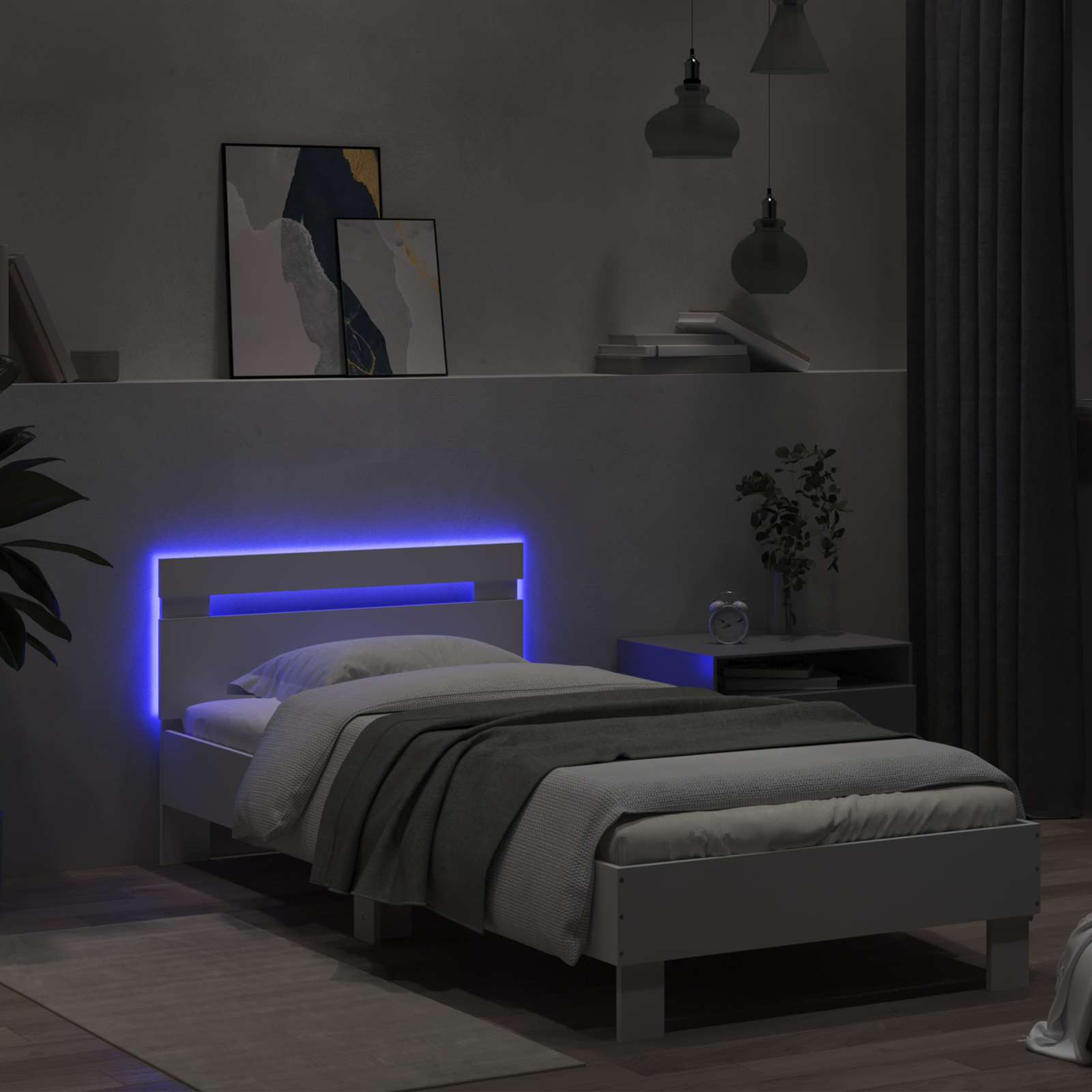 Estructura de Cama con LED Blanco 80 x 200 cm
