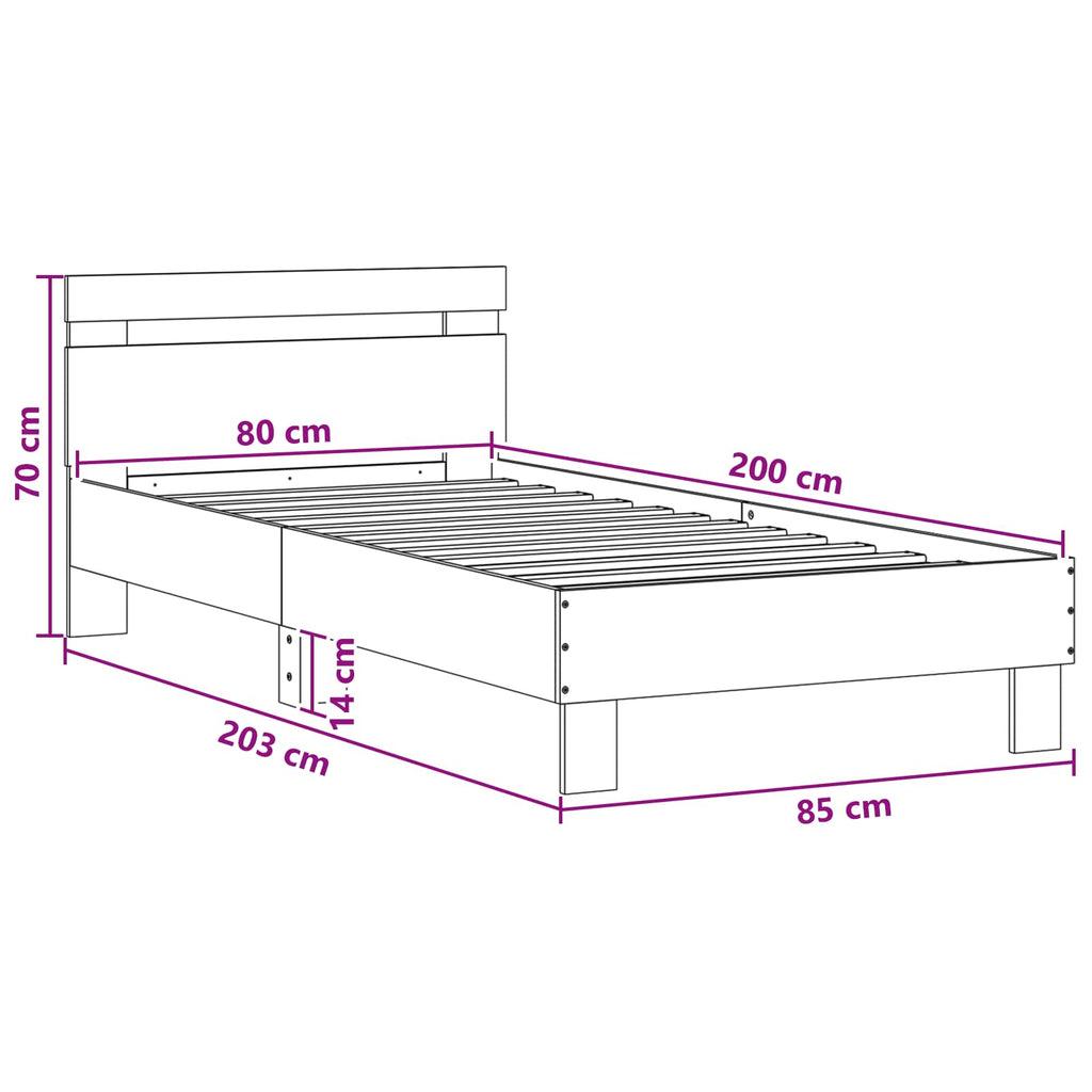 Estructura de Cama con LED Blanco 80 x 200 cm