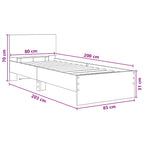 Estructura de Cama con LED Blanco 80 x 200 cm