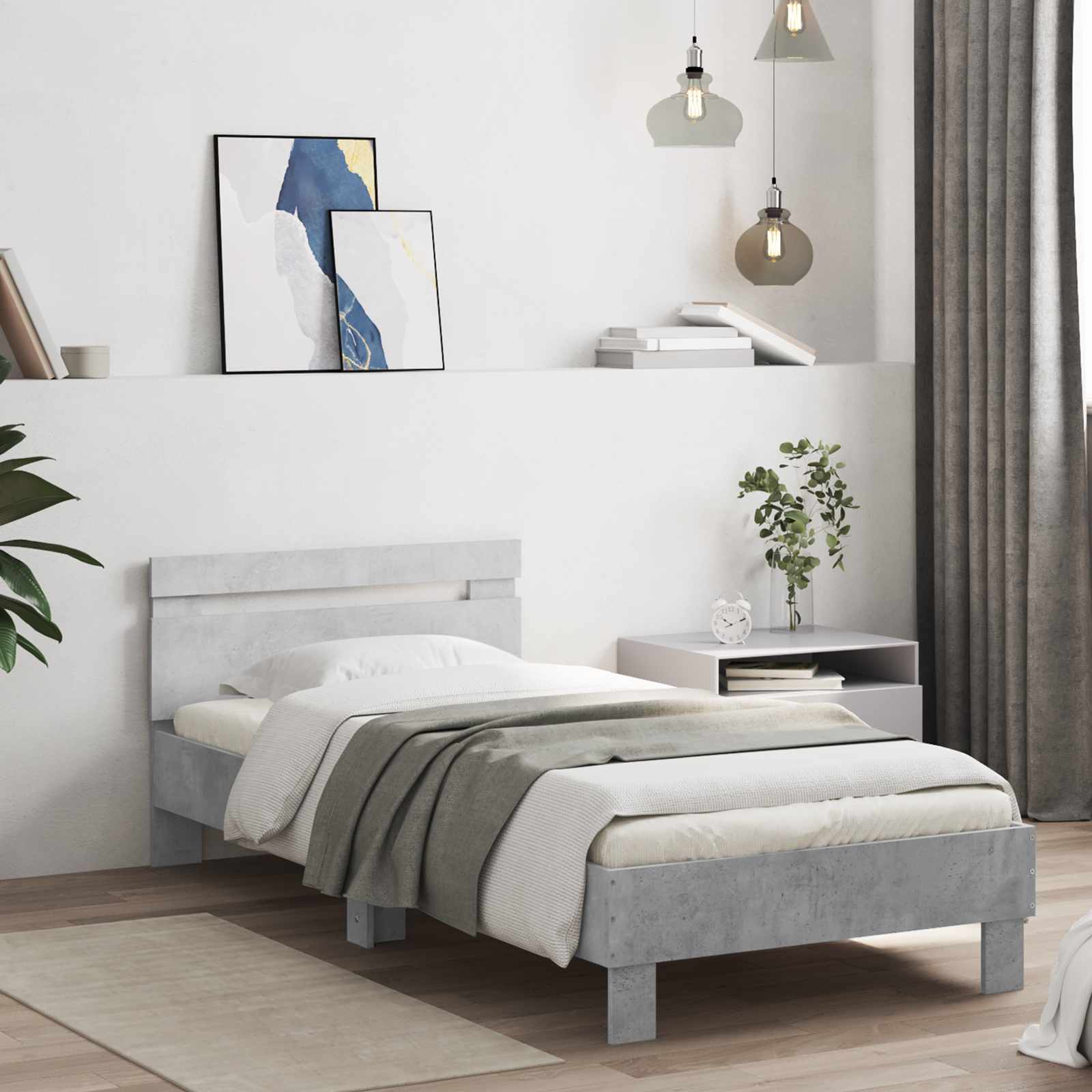 White LED Bed Frame 80 x 200 cm