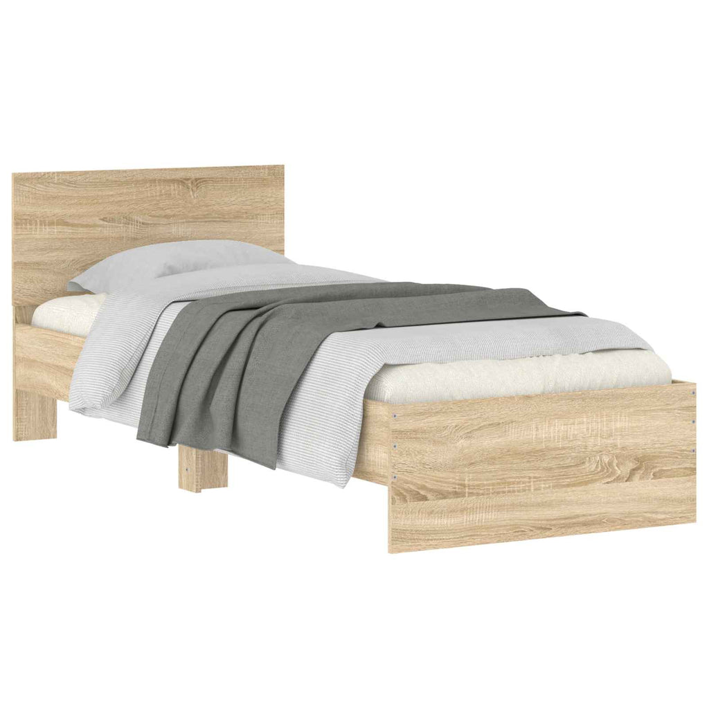 Estructura de cama con cabecero Roble Sonoma 80 x 200 cm