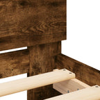 Estructura de cama con cabecero Roble Ahumado 80 x 200 cm