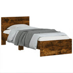Estructura de cama con cabecero Roble Ahumado 80 x 200 cm