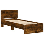 Estructura de cama con cabecero Roble Ahumado 80 x 200 cm
