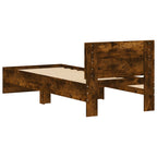 Estructura de cama con cabecero Roble Ahumado 80 x 200 cm