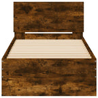 Estructura de cama con cabecero Roble Ahumado 80 x 200 cm