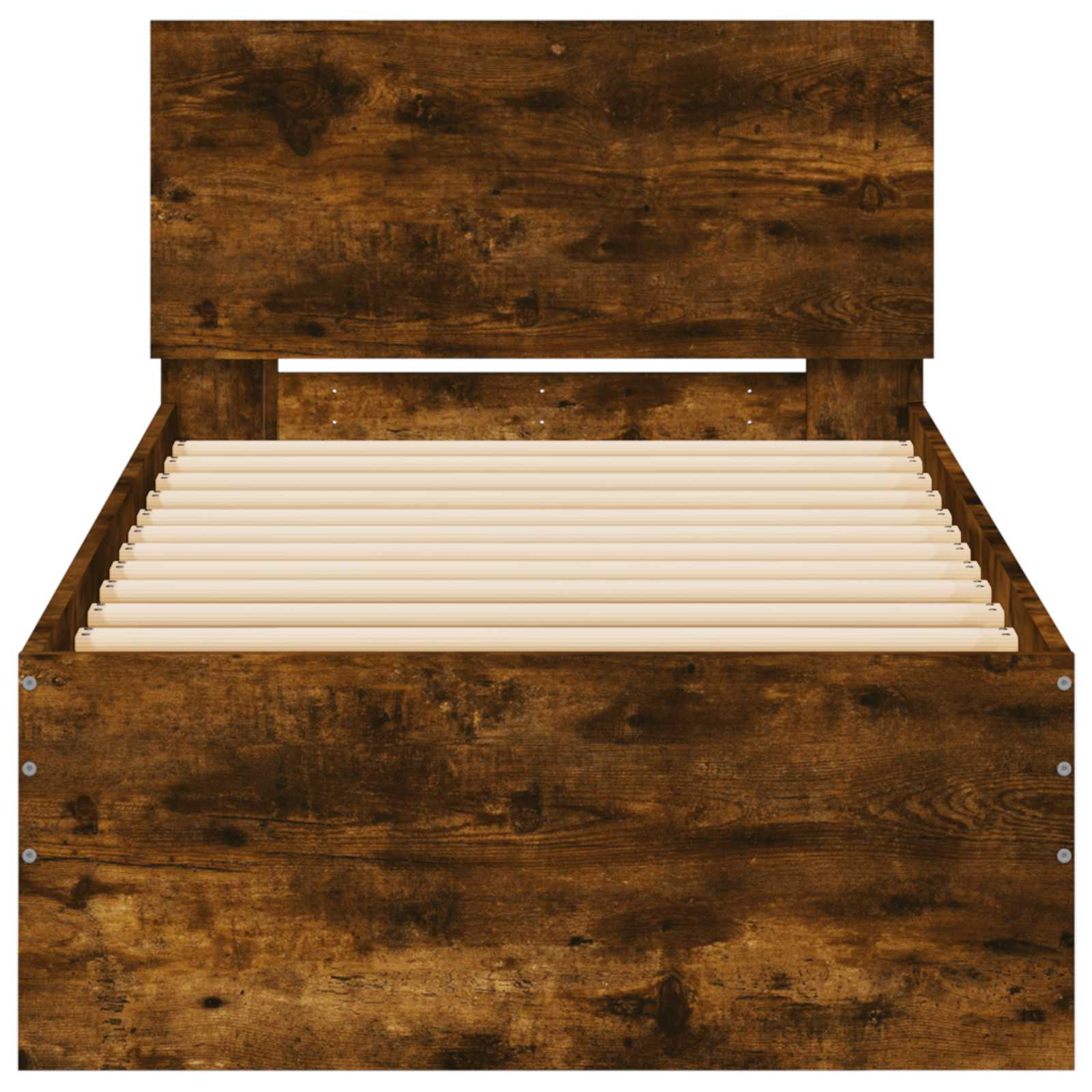 Estructura de cama con cabecero Roble Ahumado 80 x 200 cm