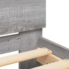 Estructura de cama con cabecero Gris Sonoma 80 x 200 cm