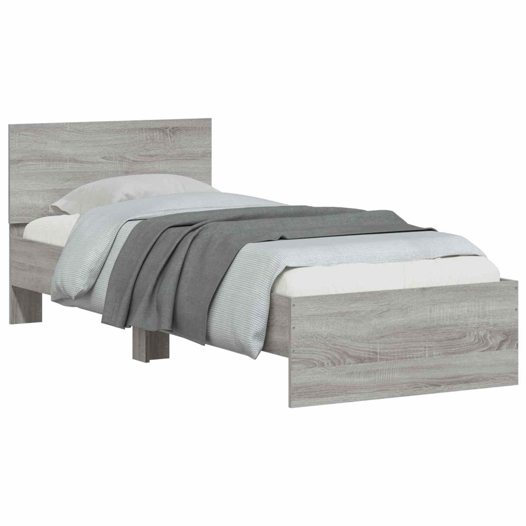 Estructura de cama con cabecero Gris Sonoma 80 x 200 cm