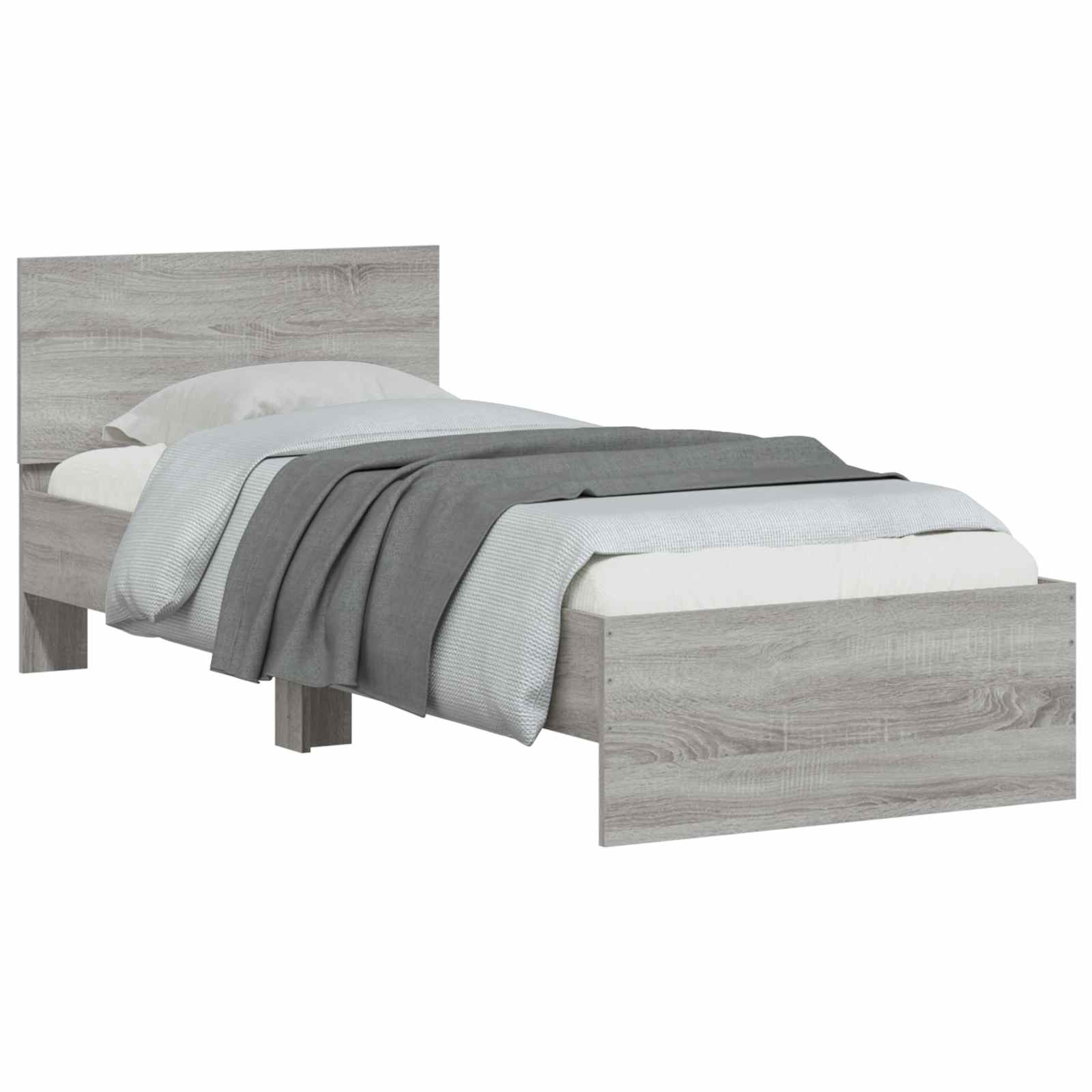 Estructura de cama con cabecero Gris Sonoma 80 x 200 cm