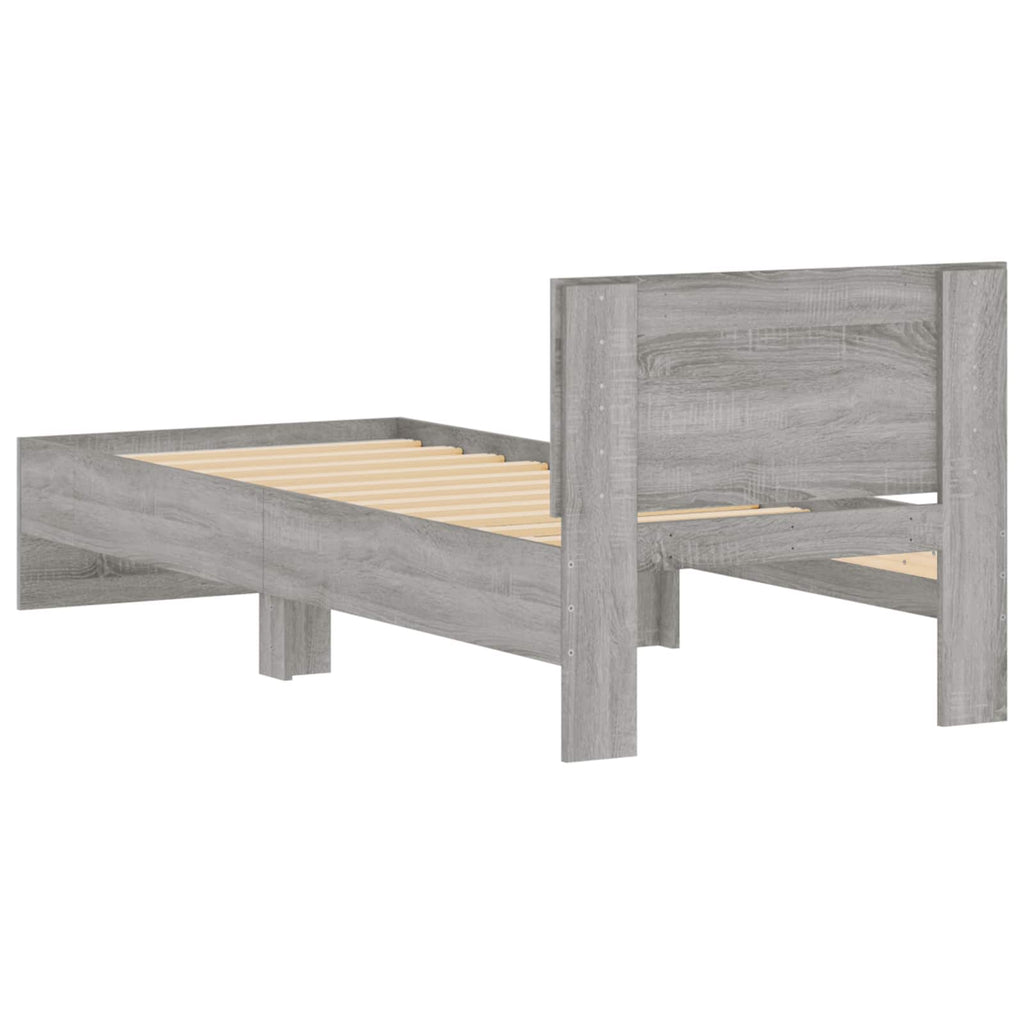 Estructura de cama con cabecero Gris Sonoma 80 x 200 cm