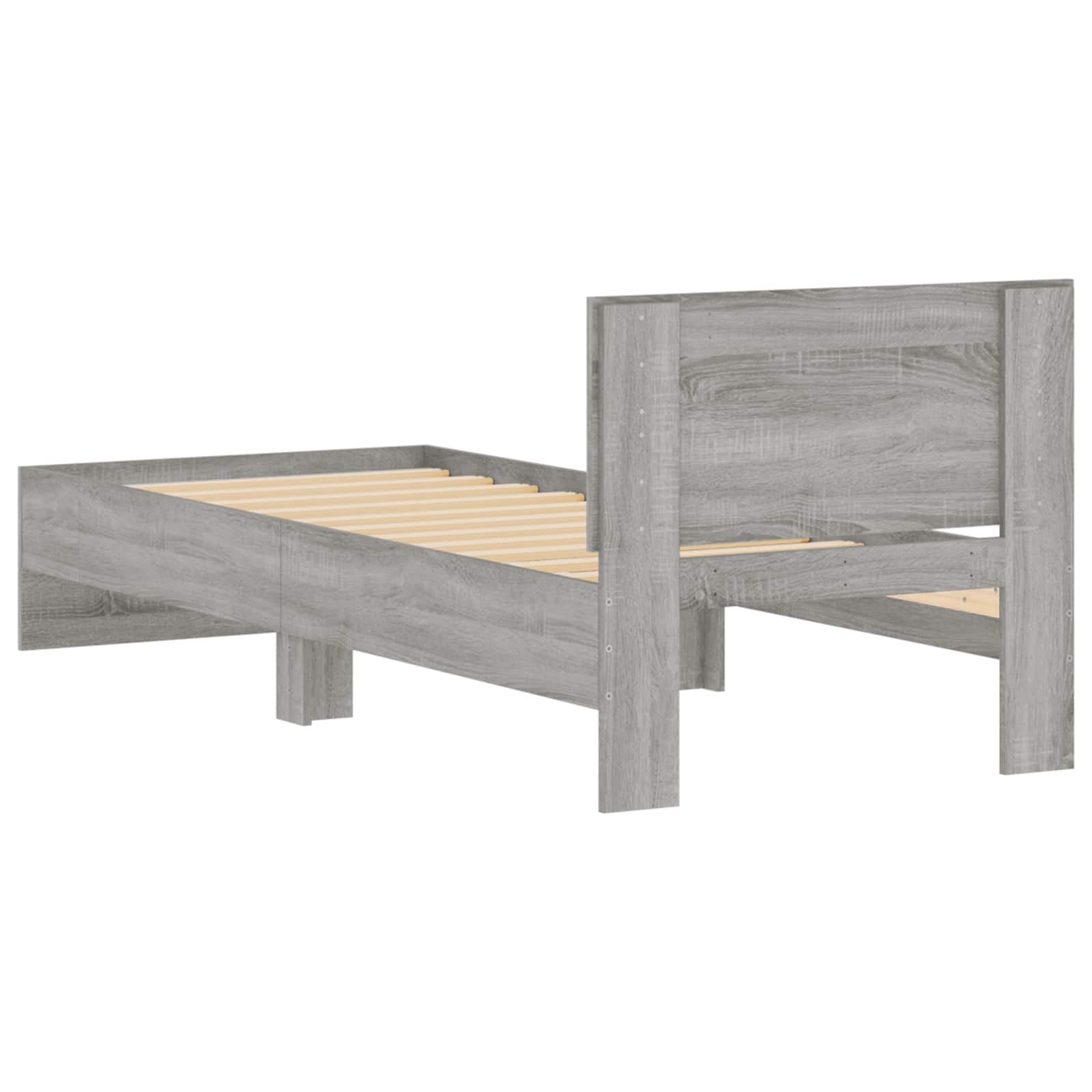 Estructura de cama con cabecero Gris Sonoma 80 x 200 cm