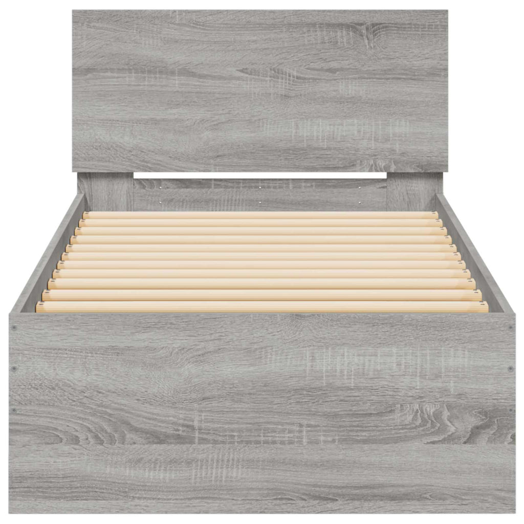 Estructura de cama con cabecero Gris Sonoma 80 x 200 cm
