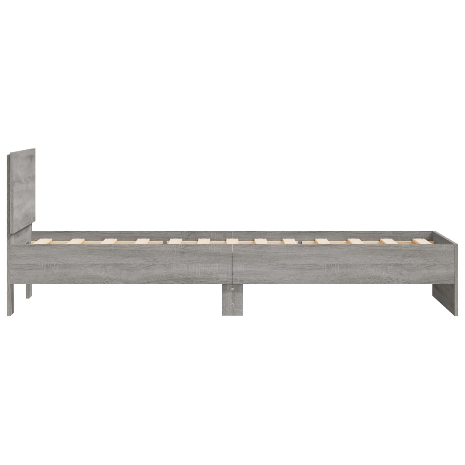 Estructura de cama con cabecero Gris Sonoma 80 x 200 cm