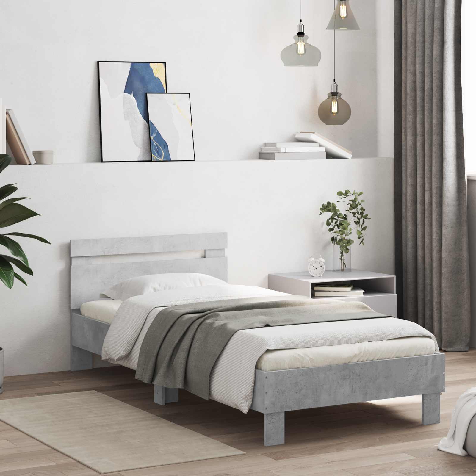 Estrutura de cama com cabeceira Branco 80 x 200 cm