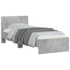 Estructura de cama con cabecero Gris Hormigón 80 x 200 cm