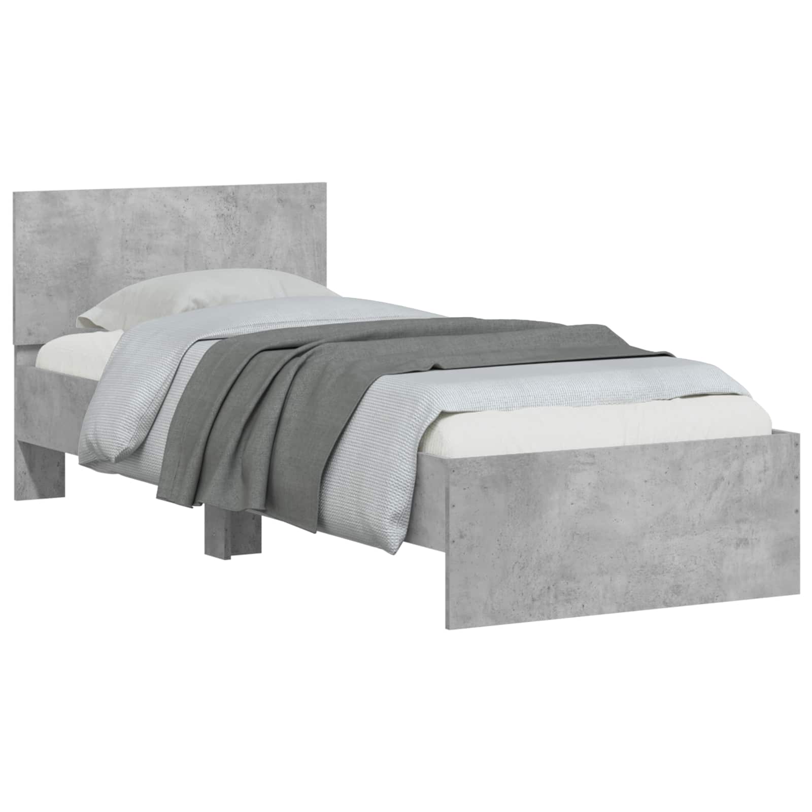 Estructura de cama con cabecero Gris Hormigón 80 x 200 cm