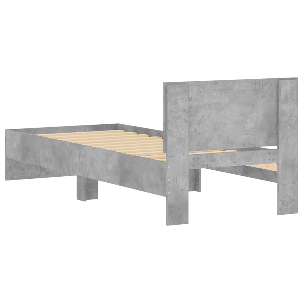 Estructura de cama con cabecero Gris Hormigón 80 x 200 cm