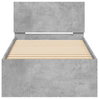 Estructura de cama con cabecero Gris Hormigón 80 x 200 cm