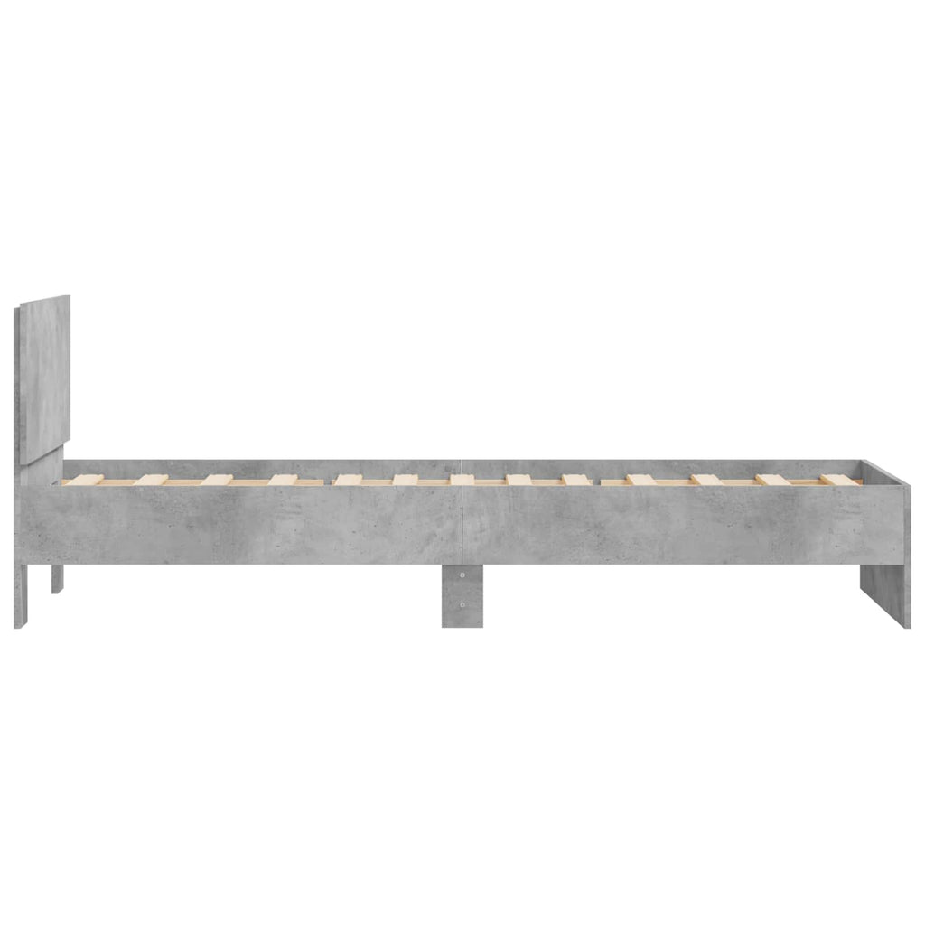 Estructura de cama con cabecero Gris Hormigón 80 x 200 cm