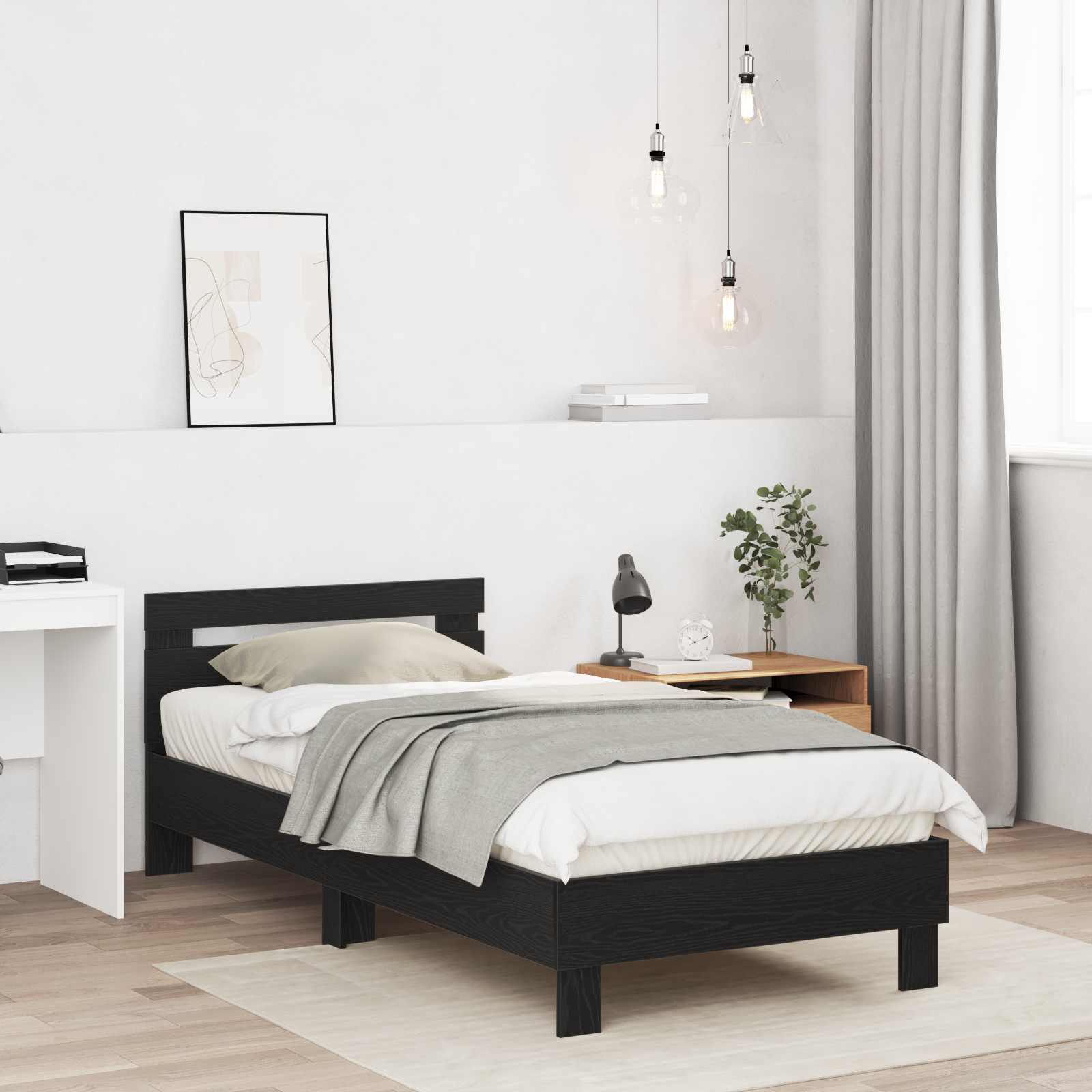 Estrutura de cama com cabeceira Branco 80 x 200 cm