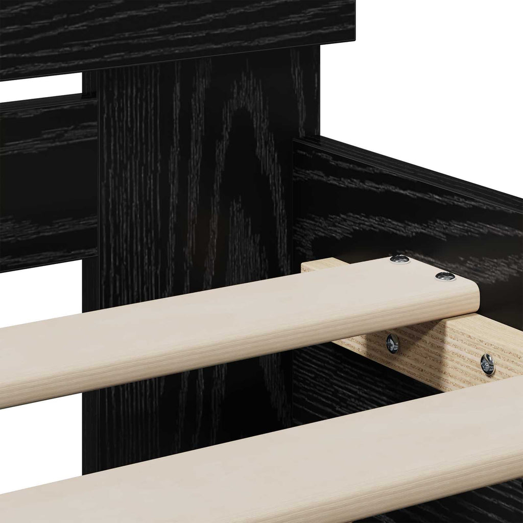 Estructura de cama con cabecero Roble Negro 80 x 200 cm
