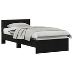 Estructura de cama con cabecero Roble Negro 80 x 200 cm