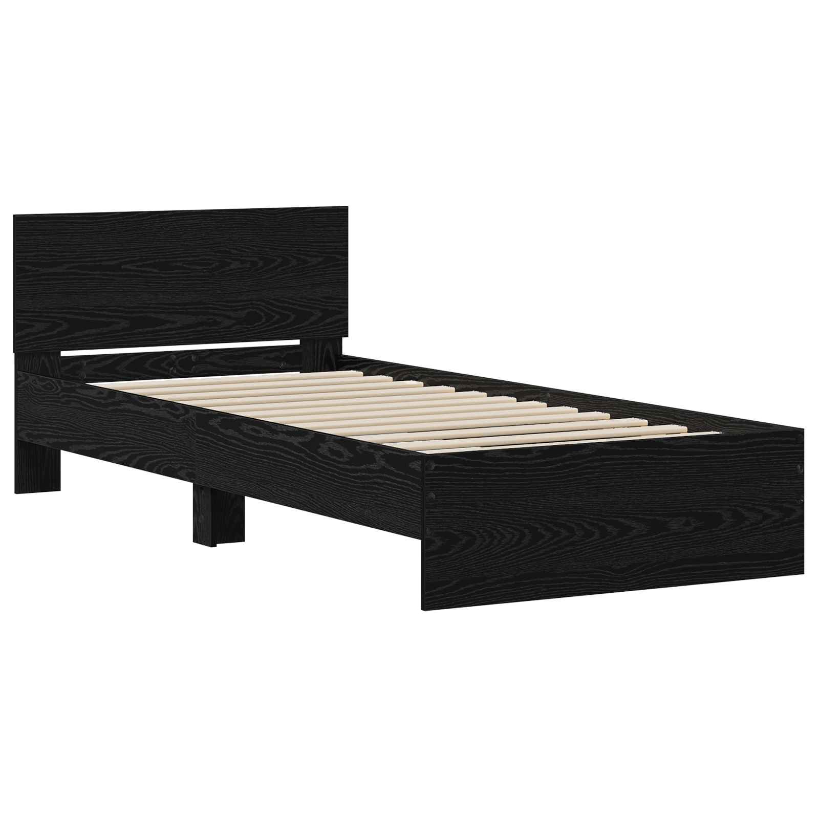 Estructura de cama con cabecero Roble Negro 80 x 200 cm