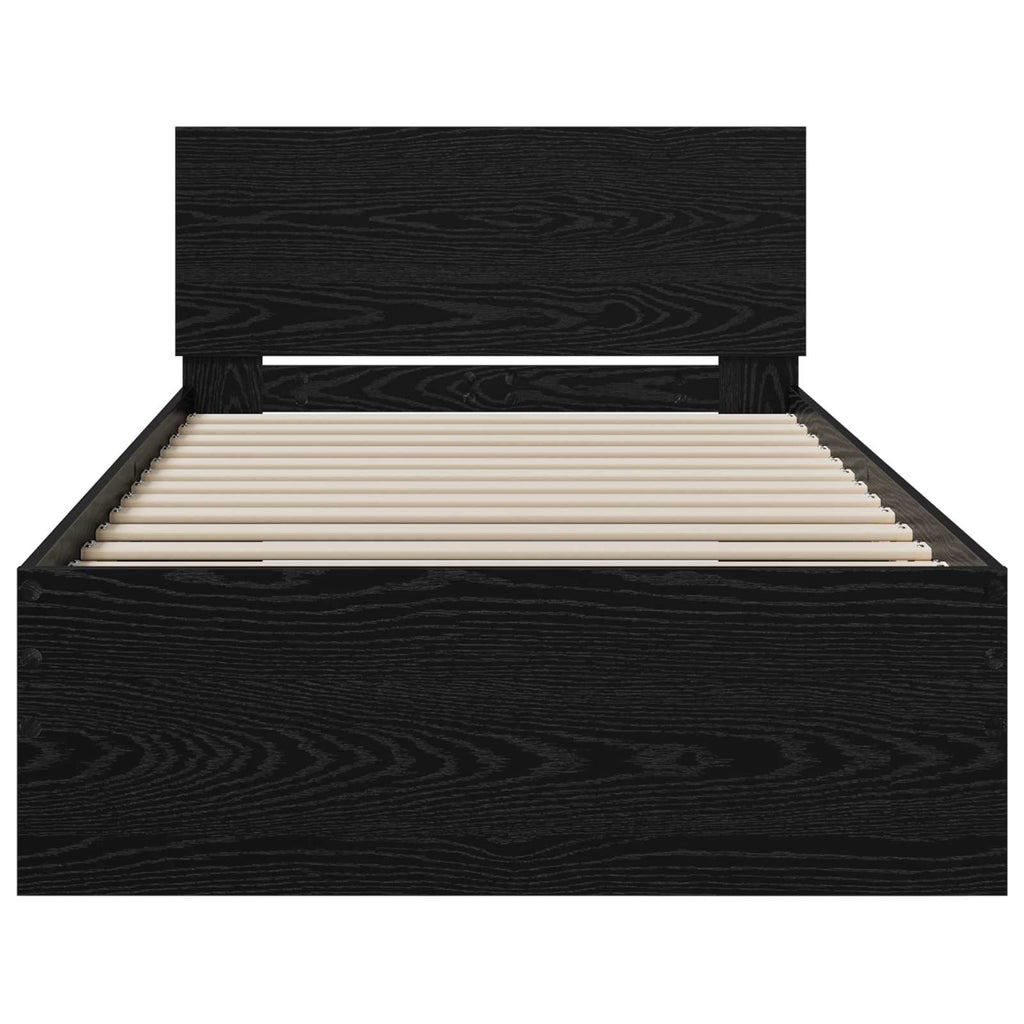 Estructura de cama con cabecero Roble Negro 80 x 200 cm